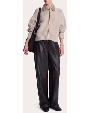 Jonathan Simkhai Zorina Wool Cashmere Zip-Front Cardigan - Natural