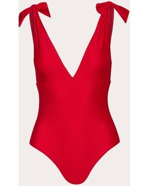 Verde Limon Brigitte Knotted One-Piece - Red