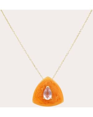 MUVEIL Bakelite & Morganite 14K Reverie Pendant Necklace - White
