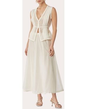 Waimari Zaphyr Semi-Sheer Cotton Vest Top - Natural