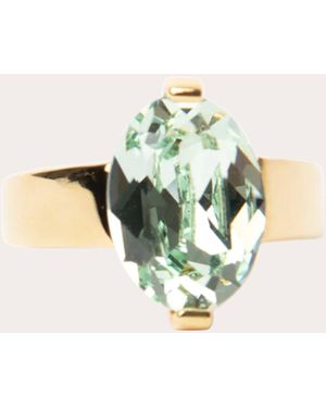 Short & Suite Women's Light Green Swarovski® Stone Oval Ring