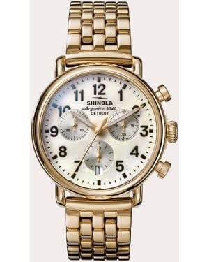 Shinola Runwell 37Mm Three-Eye Chronograph Watch - Metallic