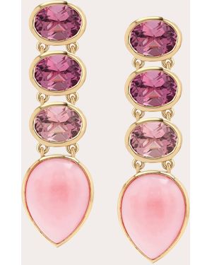 Future Fortune Tourmaline & Opal High Purpose Drop Earrings - Pink