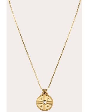 Elizabeth Moore Diamond & 14K Mini Eye Of The Sun Pendant Necklace - Metallic