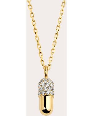 Elior Diamond & 18K Mini Pill Pendant Necklace - Metallic