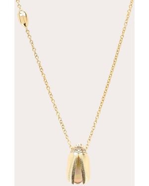 Bibi Van Der Velden Opal & Diamond Scarab Fly Wings Pendant Necklace - Natural