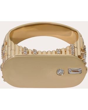 Preeti Sandhu Diamond & 14K Ethereal Skyline Signet Ring - Natural