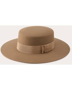 Helen Kaminski Suite Grosgrain Wool Felt Boater - Natural