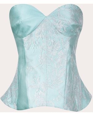 BYVARGA Vicky Satin Lace Bustier Top - Blue