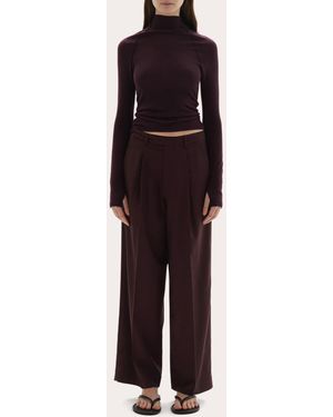 JOAEN Ila Pleated Wool Pants - Purple