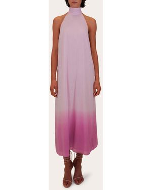 Azeeza Meera Dip-Dye Voile Halter Midi Dress - Pink
