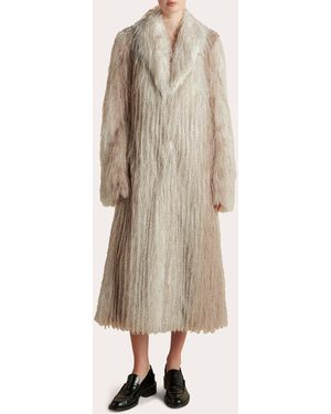 Marina Moscone Faux-Fur Coat - Natural