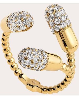 Elior Diamond & 18K Triple Pill Pavé Ring - Metallic
