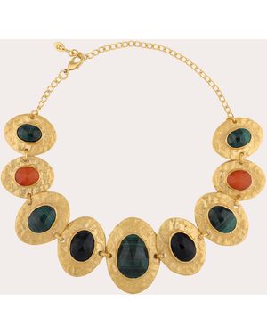 Boheme by Vero Carnelian & Malachite Rococo Necklace - Metallic