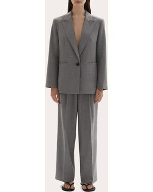 JOAEN Ila Wool Peaked Lapel Blazer - Gray