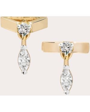 Ritique Diamond Marquise Mini Tricone Stud Earrings - Natural