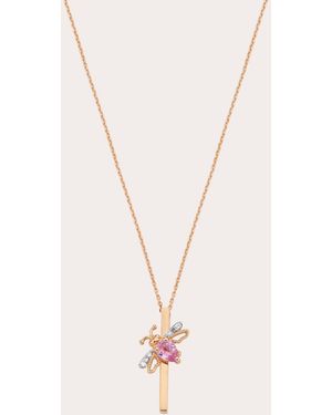 BeeGoddess Sapphire Letter I Pendant Necklace - Natural