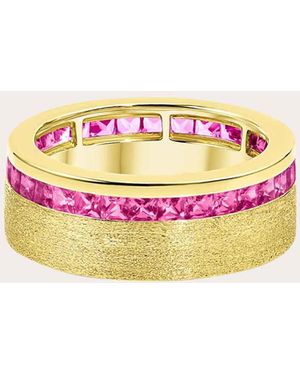 Jennifer DeMoro Sapphire & 18K Solara Band Ring - Pink
