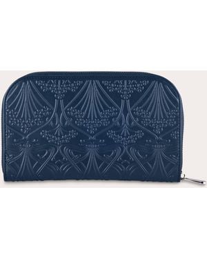 Wolf Liberty Embossed Travel Jewelry Portfolio - Blue