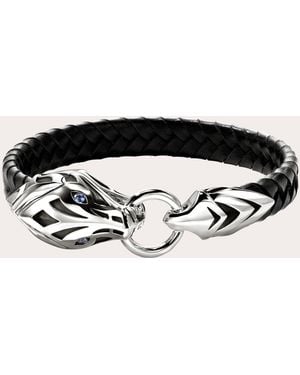 John Hardy Sapphire Naga Leather Bracelet - Black