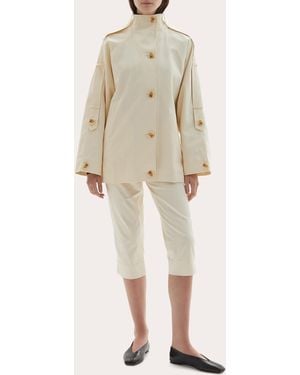 JOAEN Sara Cotton Oversized Trench Jacket - Natural