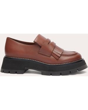 3.1 Phillip Lim Kate Tasseled Leather Platform Lug Loafer - Brown