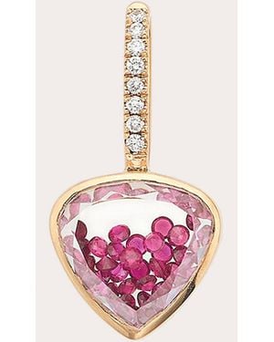 Moritz Glik Ruby & Diamond Naipe Heart-Ish Charm - Pink