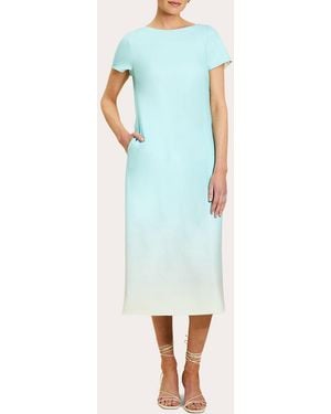 mestiza Adria Reversible Crepe Column Midi Dress Polyester/Spandex - Blue