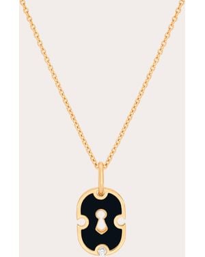 Rouvenat Ceramic & Diamond Unlock Pendant Necklace - Natural