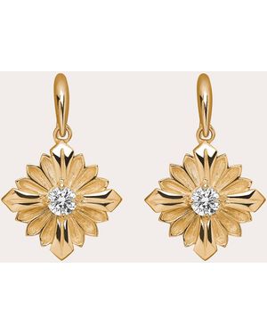 Rouvenat Diamond & 18K Stamp Drop Earrings - Metallic