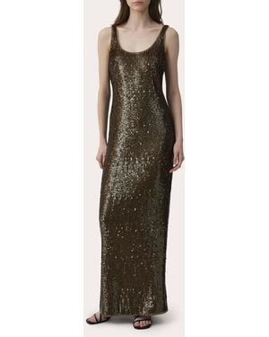 Jonathan Simkhai Bex Sequin Scoop Neck Maxi Dress - Brown
