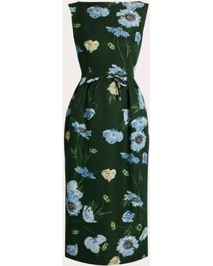 Erdem Floral Cotton Faille Pencil Dress - Green