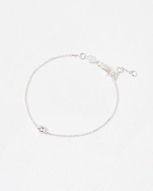 Oliver Bonas Abigail Clear Cubic Zirconia Sterling Silver Chain Bracelet - White