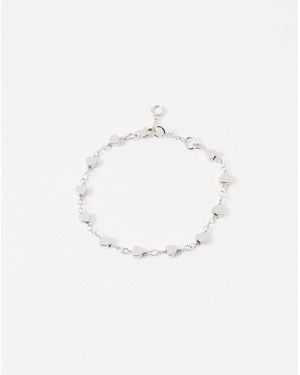 Oliver Bonas Taurus Tone Chain Heart Bracelet - White