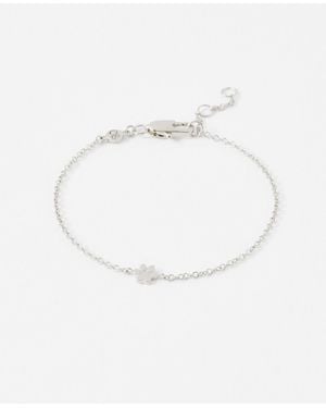 Oliver Bonas Milo Paw Print Sterling Chain Bracelet - White
