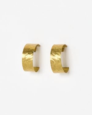 Just Trade X Oliver Bonas Diana Hammered Flat Hoop Earrings - White