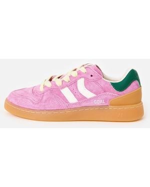 Coolway Goal Lemonade Suede Trainers, Size 5 - Pink