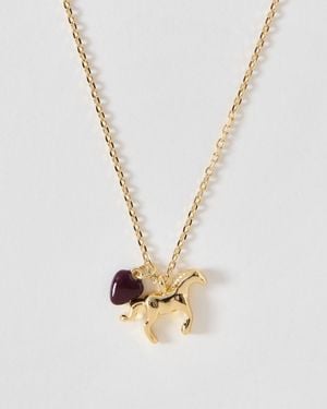 Oliver Bonas Kit Horse Charm Pendant Necklace - White