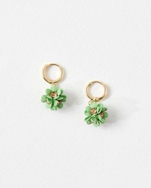 Oliver Bonas Savannah Green Flower Cluster Drop Earrings