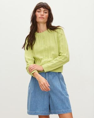 Oliver Bonas Light Crew Neck Knitted Cardigan - Blue