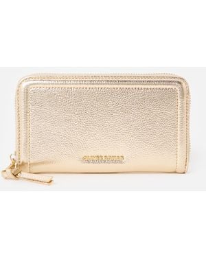 Oliver Bonas Maddie Metallic Zip Around Purse - Natural