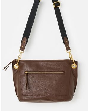 Oliver Bonas Elsie Chocolate Slouch Crossbody Bag - Brown
