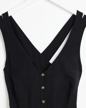 Oliver Bonas Belted Sleeveless Jumpsuit, Size 16 - Black