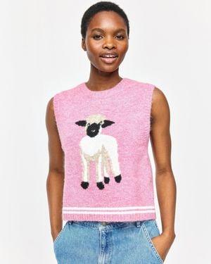 Oliver Bonas Sheep Knitted Tank Top, Size 8 - Red