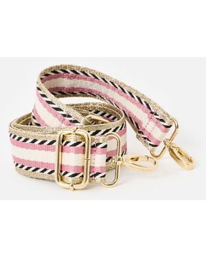 Oliver Bonas & Monochrome Striped Replacement Bag Strap - Pink