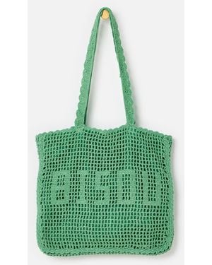 Oliver Bonas Bisou Crochet Tote Shopper Bag - Green