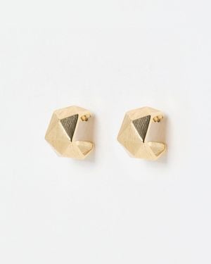 Oliver Bonas Zori Tone Angular Chunky Hoop Earrings - White