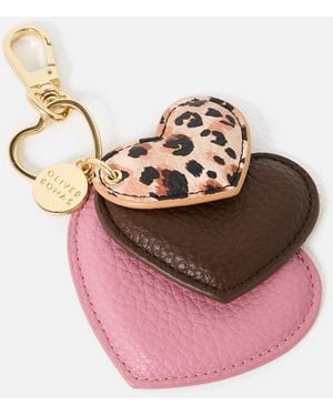 Oliver Bonas Leopard Print & Pink Heart Bag Charm