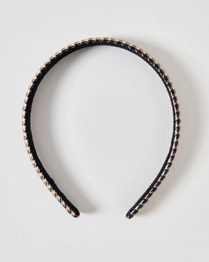 Oliver Bonas Ember & Black Checked Headband - Metallic