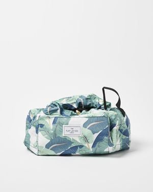 The Flat Lay Co. Tropical Leaves Makeup Bag - Blue